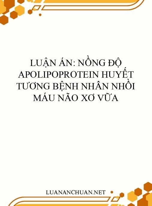 Luận án: Nồng độ apolipoprotein huyết tương bệnh nhân nhồi máu não xơ vữa