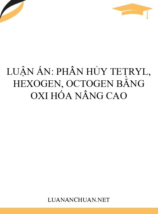 Luận án: Phân hủy tetryl, hexogen, octogen bằng oxi hóa nâng cao