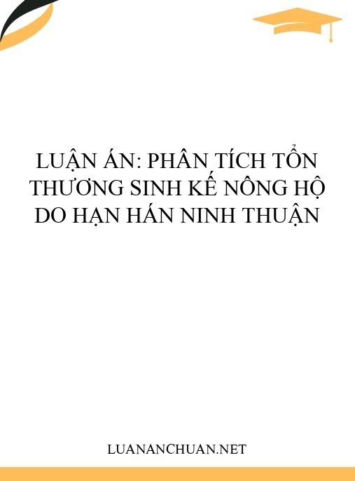 Luận án: Phân tích tổn thương sinh kế nông hộ do hạn hán Ninh Thuận