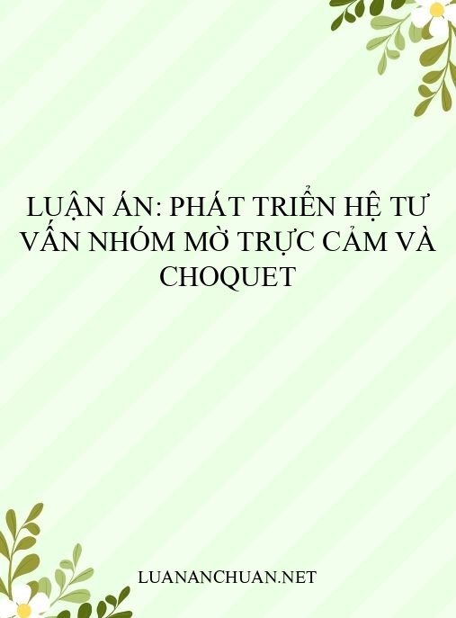 Luận án: Phát triển hệ tư vấn nhóm mờ trực cảm và Choquet