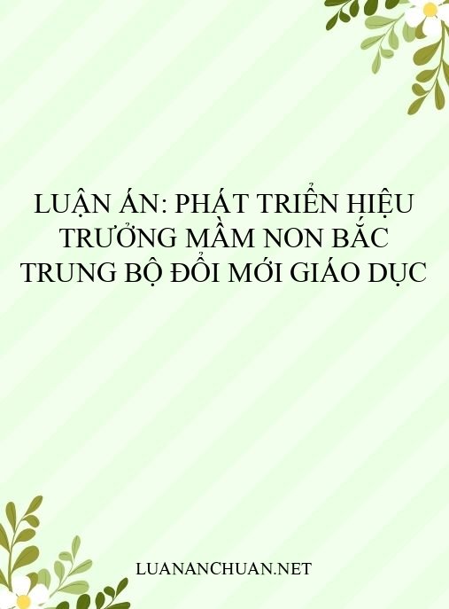 Luận án: Phát triển hiệu trưởng mầm non Bắc Trung Bộ đổi mới giáo dục