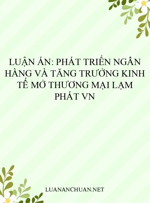Luận án: Phát triển ngân hàng và tăng trưởng kinh tế mở thương mại lạm phát VN