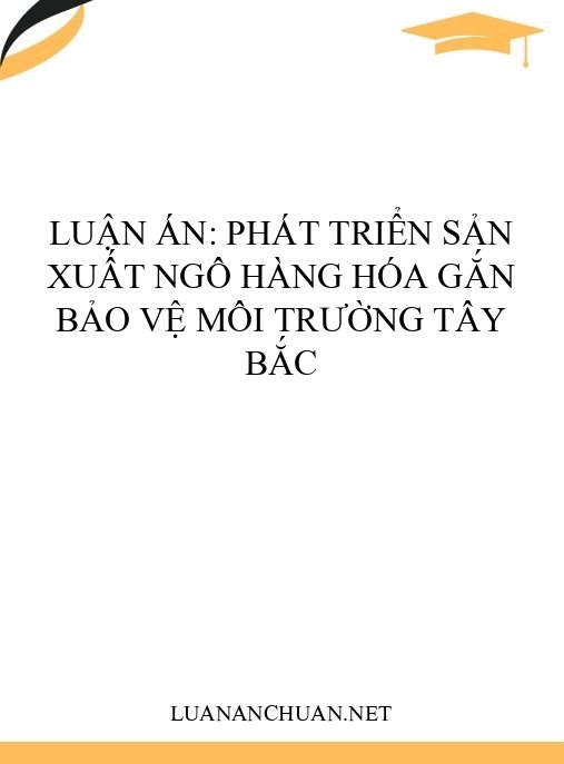 Luận án: Phát triển sản xuất ngô hàng hóa gắn bảo vệ môi trường Tây Bắc