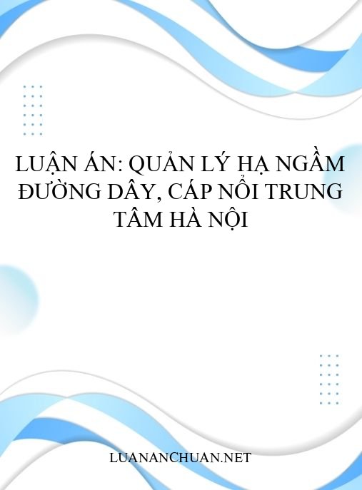 Luận án: Quản lý hạ ngầm đường dây, cáp nổi trung tâm Hà Nội