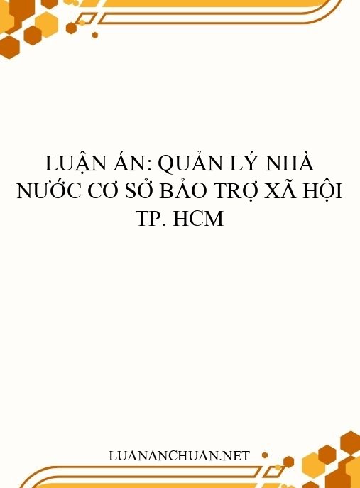 Luận án: Quản lý nhà nước cơ sở bảo trợ xã hội TP. HCM