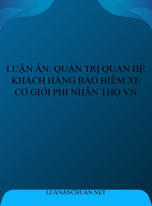 Luận án: Quản trị quan hệ khách hàng bảo hiểm xe cơ giới phi nhân thọ VN