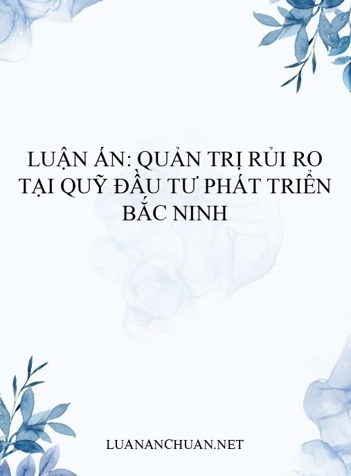 Luận án: Quản trị rủi ro tại Quỹ Đầu tư phát triển Bắc Ninh