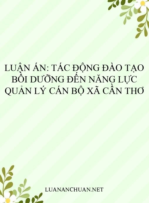 Luận án: Tác động đào tạo bồi dưỡng đến năng lực quản lý cán bộ xã Cần Thơ