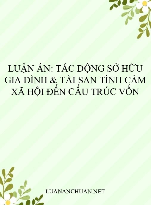 Luận án: Tác động Sở hữu Gia đình & Tài sản Tình cảm Xã hội đến Cấu trúc Vốn