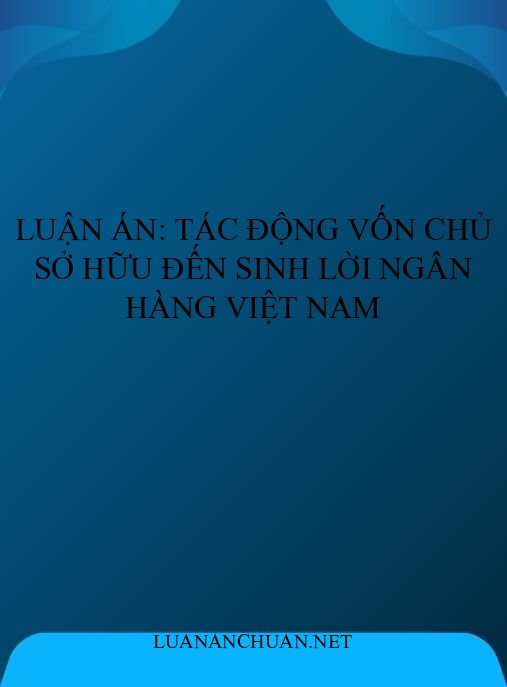 Luận án: Tác động vốn chủ sở hữu đến sinh lời ngân hàng Việt Nam