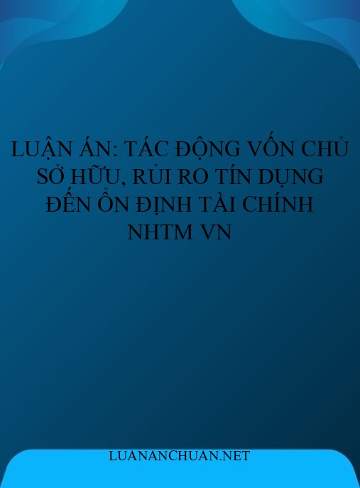 Luận án: Tác động vốn chủ sở hữu, rủi ro tín dụng đến ổn định tài chính NHTM VN
