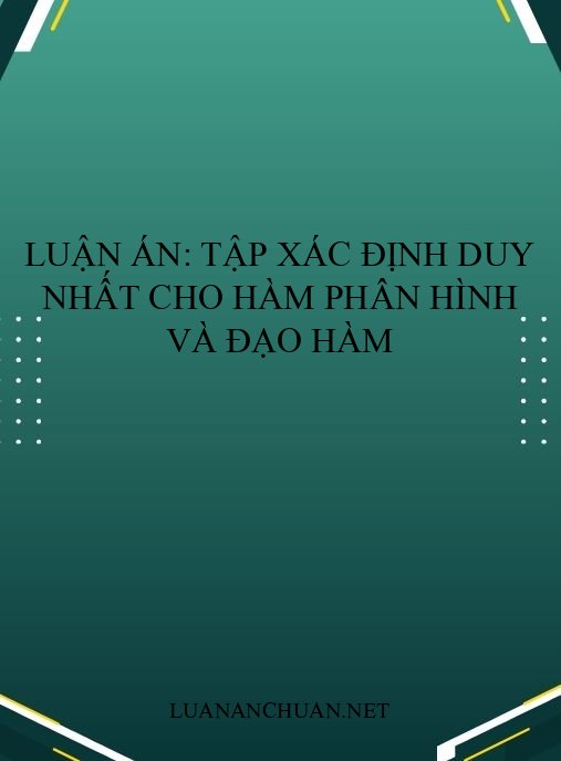 Luận án: Tập xác định duy nhất cho hàm phân hình và đạo hàm