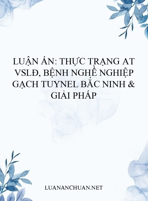 Luận án: Thực trạng AT VSLĐ, bệnh nghề nghiệp gạch Tuynel Bắc Ninh & giải pháp
