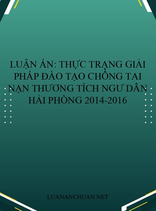 Luận án: Thực trạng giải pháp đào tạo chống tai nạn thương tích ngư dân Hải Phòng 2014-2016