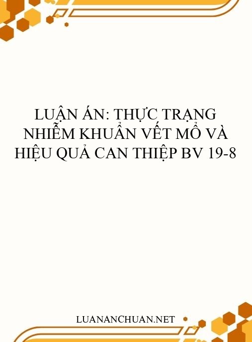 Luận án: Thực trạng nhiễm khuẩn vết mổ và hiệu quả can thiệp BV 19-8