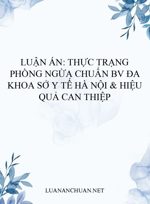 Luận án: Thực trạng phòng ngừa chuẩn BV Đa khoa Sở Y tế Hà Nội & hiệu quả can thiệp
