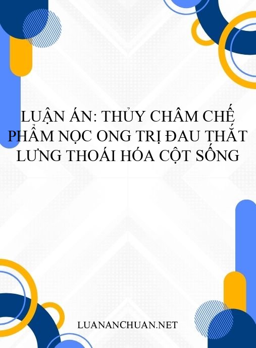 Luận án: Thủy châm chế phẩm nọc ong trị đau thắt lưng thoái hóa cột sống