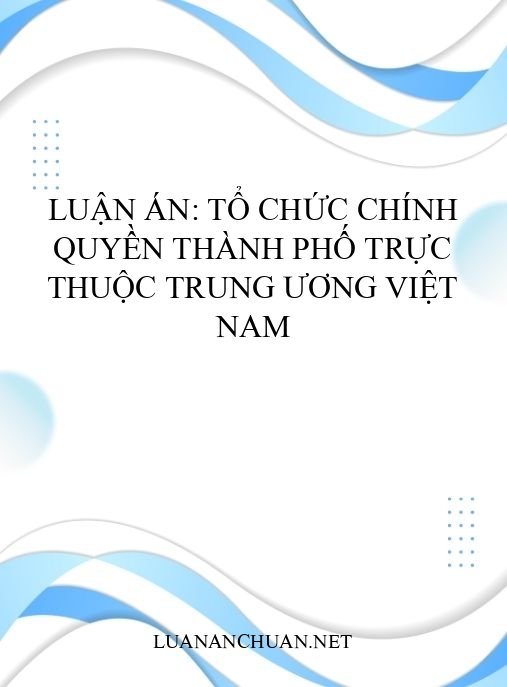 Luận án: Tổ chức chính quyền thành phố trực thuộc Trung ương Việt Nam