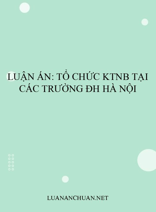 Luận án: Tổ chức KTNB tại các trường ĐH Hà Nội