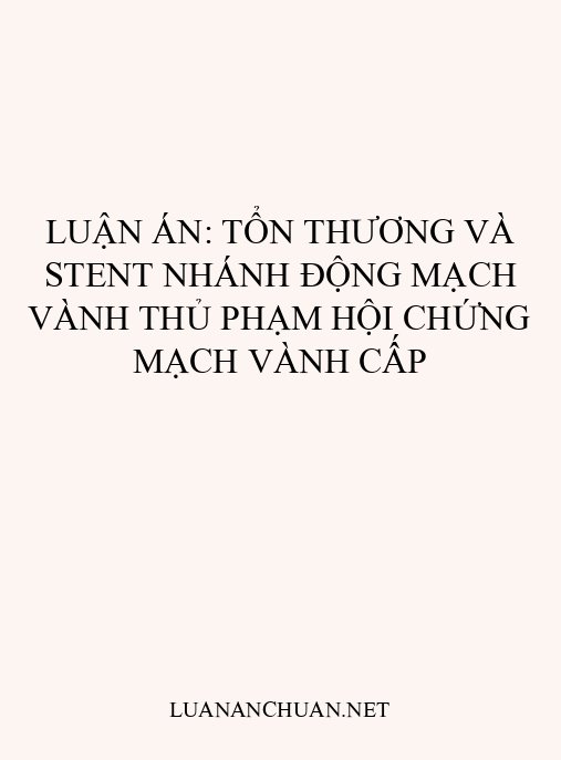 Luận án: Tổn thương và stent nhánh động mạch vành thủ phạm hội chứng mạch vành cấp