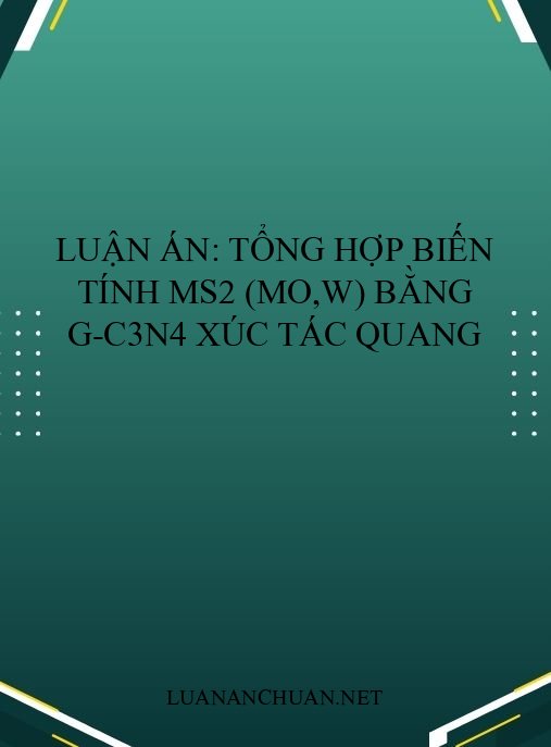 Luận án: Tổng hợp biến tính MS2 (Mo,W) bằng g-C3N4 xúc tác quang