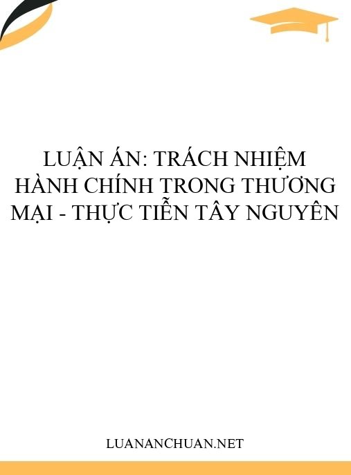 Luận án: Trách nhiệm hành chính trong thương mại – Thực tiễn Tây Nguyên