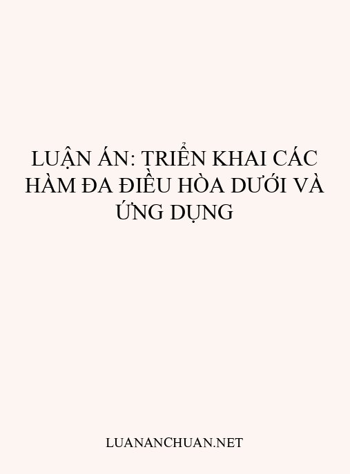 Luận án: Triển khai các hàm đa điều hòa dưới và ứng dụng