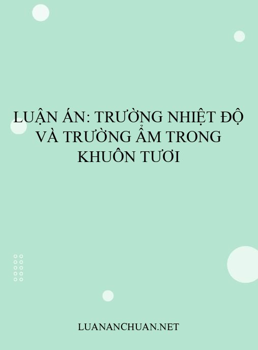 Luận án: Trường nhiệt độ và trường ẩm trong khuôn tươi