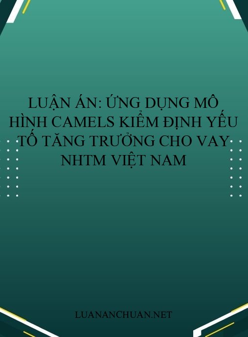 Luận án: Ứng dụng mô hình CAMELS kiểm định yếu tố tăng trưởng cho vay NHTM Việt Nam