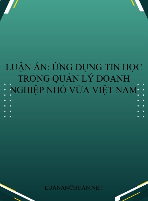 Luận án: Ứng dụng tin học trong quản lý doanh nghiệp nhỏ vừa Việt Nam
