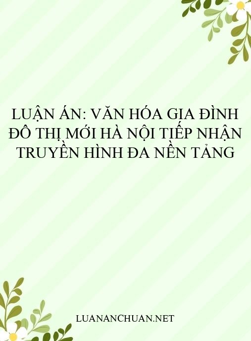 Luận án: Văn hóa gia đình đô thị mới Hà Nội tiếp nhận truyền hình đa nền tảng