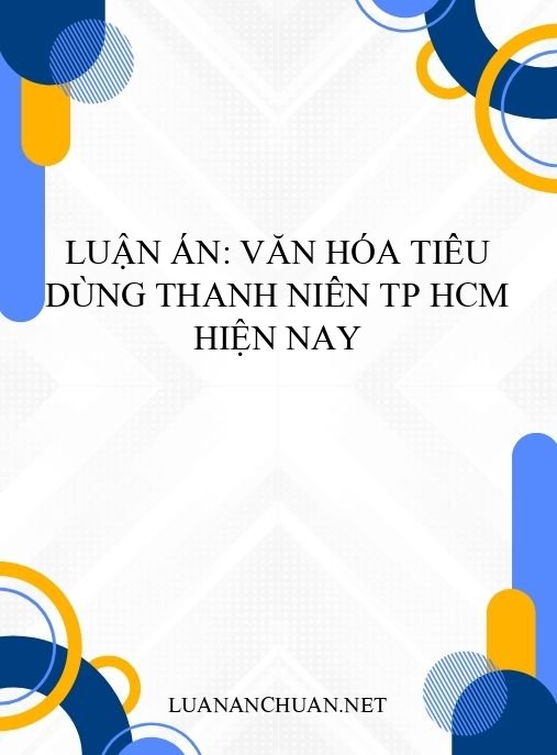 Luận án: Văn hóa tiêu dùng thanh niên TP HCM hiện nay