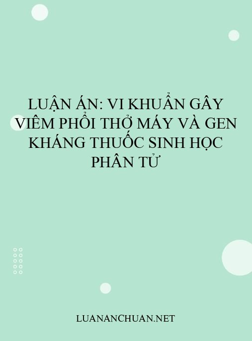Luận án: Vi khuẩn gây viêm phổi thở máy và gen kháng thuốc sinh học phân tử