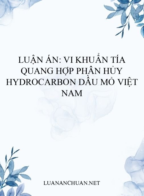 Luận án: Vi khuẩn tía quang hợp phân hủy hydrocarbon dầu mỏ Việt Nam