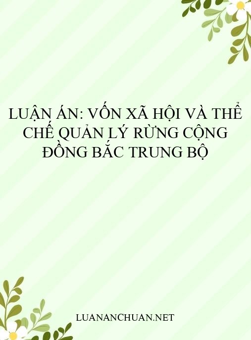 Luận án: Vốn xã hội và thể chế quản lý rừng cộng đồng Bắc Trung Bộ