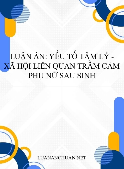 Luận án: Yếu tố tâm lý – xã hội liên quan trầm cảm phụ nữ sau sinh
