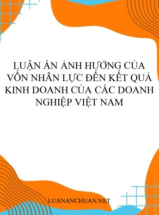 Luận án Ảnh hưởng của vốn nhân lực đến kết quả kinh doanh của các doanh nghiệp Việt Nam