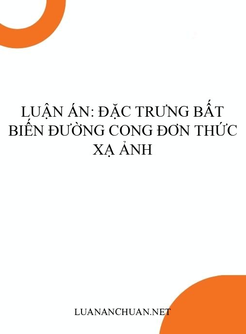 Luận án: Đặc trưng bất biến đường cong đơn thức xạ ảnh