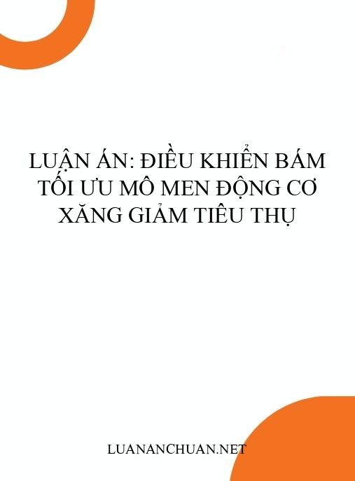 Luận án: Điều khiển bám tối ưu mô men động cơ xăng giảm tiêu thụ