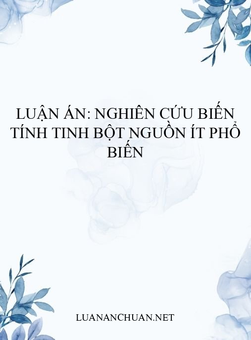 Luận án: Nghiên cứu biến tính tinh bột nguồn ít phổ biến