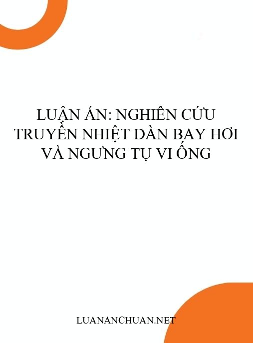Luận án: Nghiên cứu truyền nhiệt dàn bay hơi và ngưng tụ vi ống