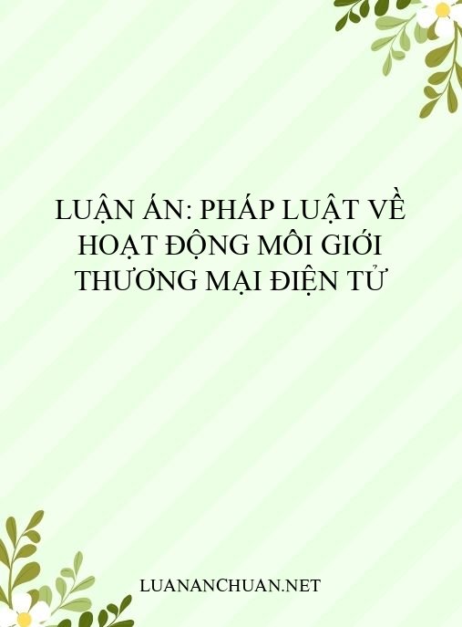 Luận án: Pháp luật về hoạt động môi giới thương mại điện tử