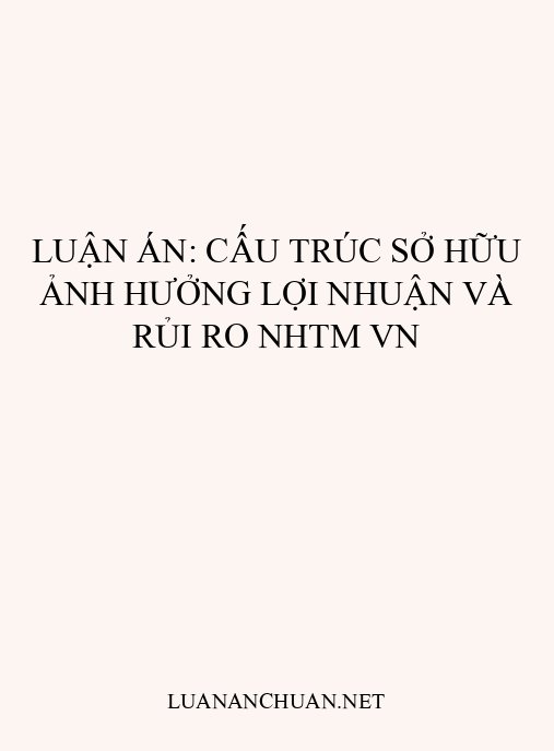 Luận án: Cấu trúc sở hữu ảnh hưởng lợi nhuận và rủi ro NHTM VN