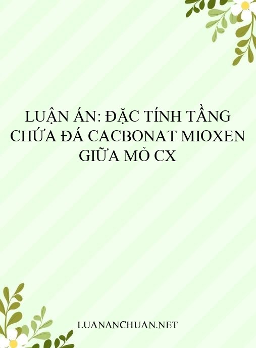 Luận án: Đặc tính tầng chứa đá cacbonat Mioxen giữa mỏ CX