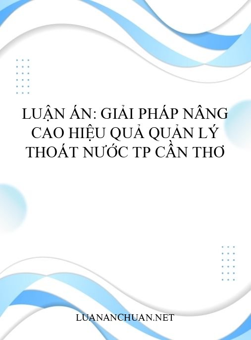 Luận án: Giải pháp nâng cao hiệu quả quản lý thoát nước TP Cần Thơ