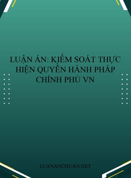 Luận án: Kiểm soát thực hiện quyền hành pháp Chính phủ VN