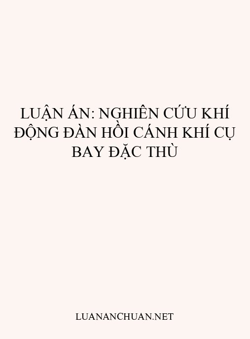 Luận án: Nghiên cứu khí động đàn hồi cánh khí cụ bay đặc thù