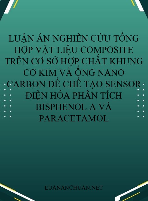Luận án Nghiên cứu tổng hợp vật liệu composite trên cơ sở hợp chất khung cơ kim và ống nano carbon để chế tạo sensor điện hóa phân tích bisphenol A và paracetamol