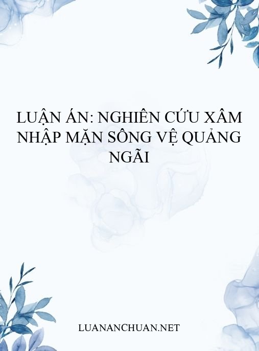 Luận án: Nghiên cứu xâm nhập mặn sông Vệ Quảng Ngãi