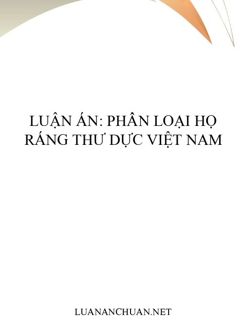 Luận án: Phân loại họ Ráng thư dực Việt Nam
